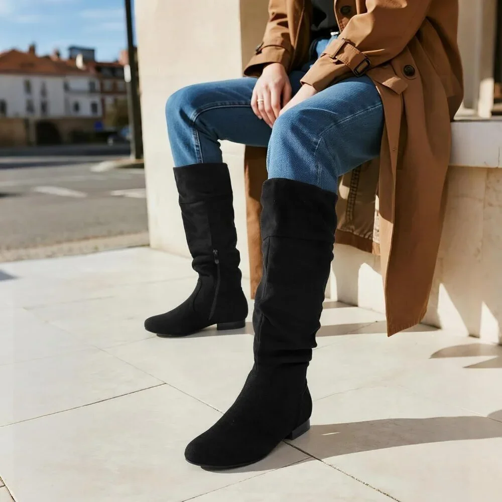 Women's Knee High Pull On Fall Weather Winter Boots
